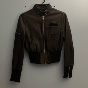 Slim leather jacket
